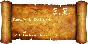 Benák Roland névjegykártya